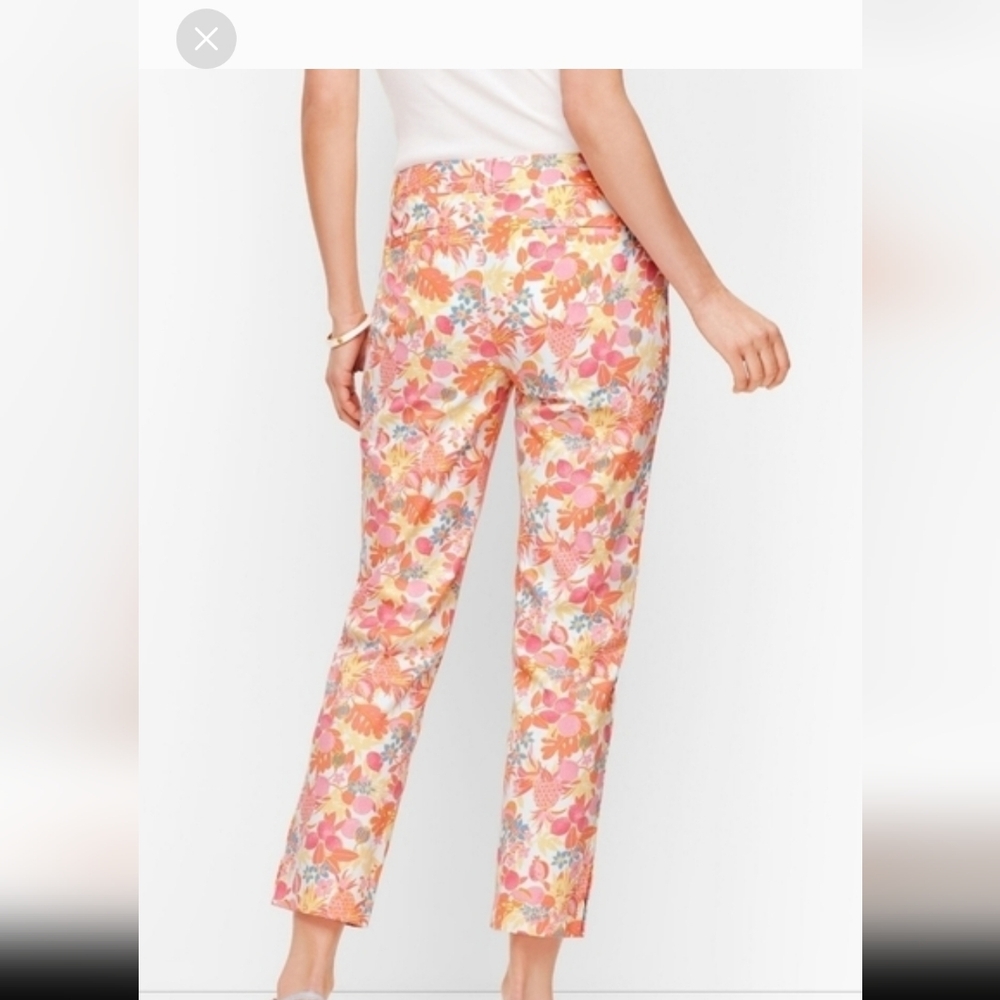 Talbots Perfect Crop Size 10 Petite Fruit and Flowers Print